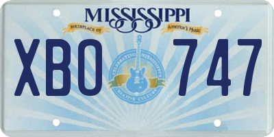MS license plate XBO747