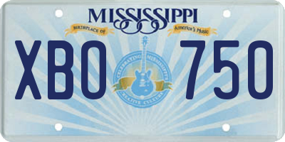 MS license plate XBO750