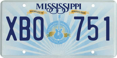 MS license plate XBO751