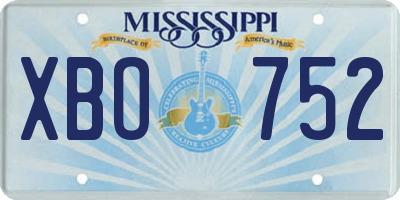 MS license plate XBO752