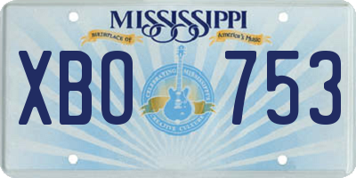 MS license plate XBO753