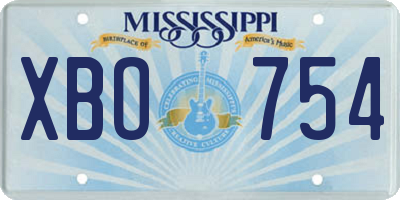 MS license plate XBO754