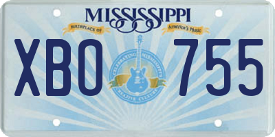 MS license plate XBO755