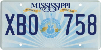 MS license plate XBO758