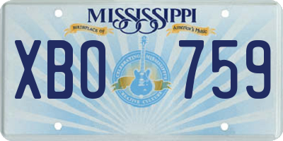 MS license plate XBO759