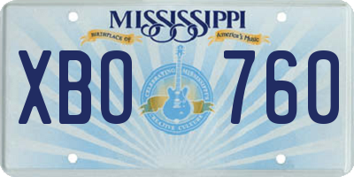 MS license plate XBO760
