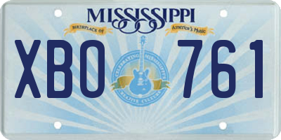 MS license plate XBO761