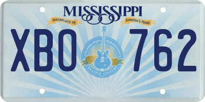 MS license plate XBO762
