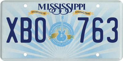 MS license plate XBO763