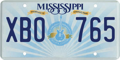 MS license plate XBO765