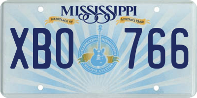 MS license plate XBO766