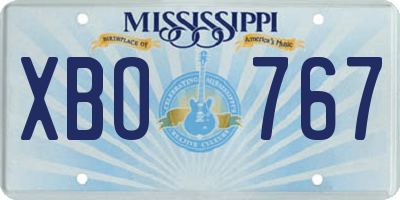 MS license plate XBO767