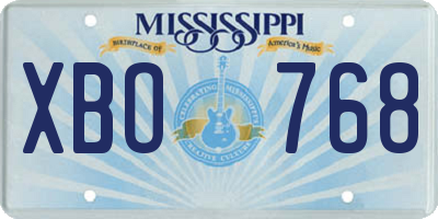 MS license plate XBO768