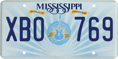 MS license plate XBO769