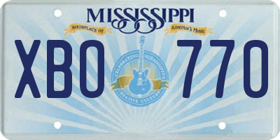 MS license plate XBO770