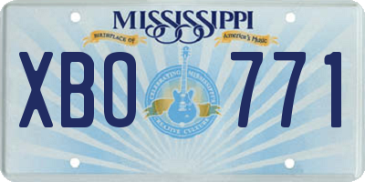 MS license plate XBO771