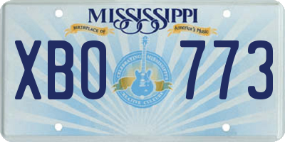 MS license plate XBO773