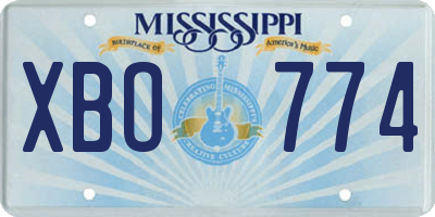 MS license plate XBO774