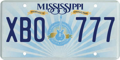 MS license plate XBO777