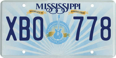 MS license plate XBO778