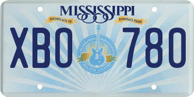 MS license plate XBO780