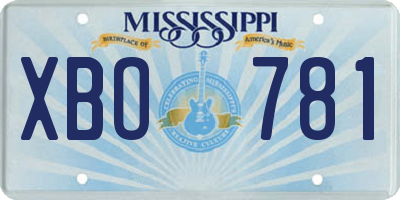 MS license plate XBO781