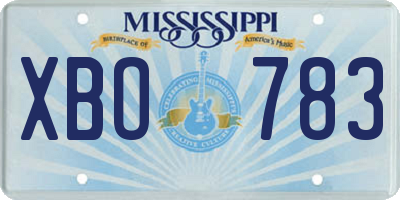MS license plate XBO783