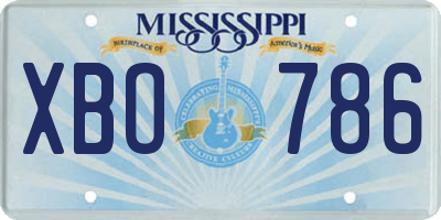 MS license plate XBO786