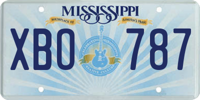 MS license plate XBO787