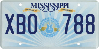 MS license plate XBO788