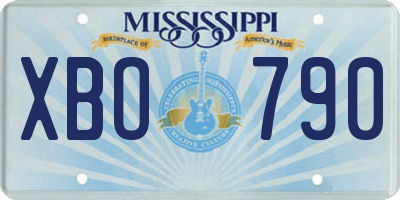 MS license plate XBO790