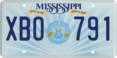 MS license plate XBO791