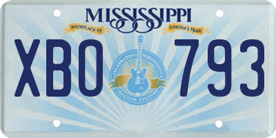 MS license plate XBO793