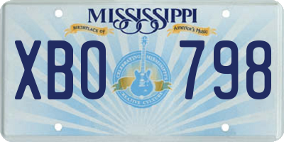 MS license plate XBO798