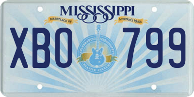 MS license plate XBO799