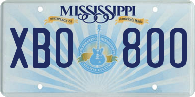MS license plate XBO800