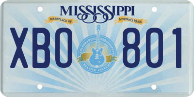 MS license plate XBO801