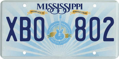 MS license plate XBO802