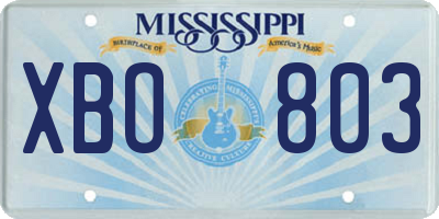 MS license plate XBO803
