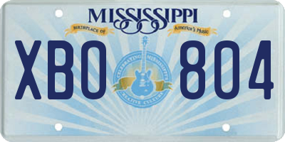MS license plate XBO804