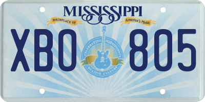 MS license plate XBO805