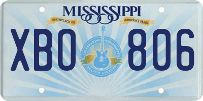 MS license plate XBO806