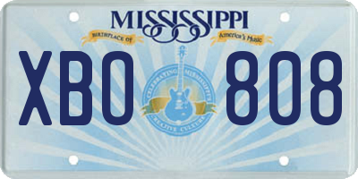 MS license plate XBO808