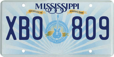 MS license plate XBO809