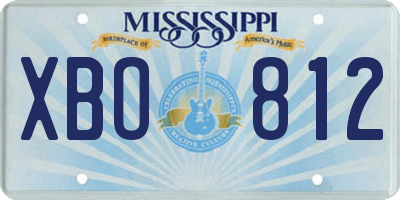 MS license plate XBO812
