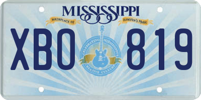MS license plate XBO819