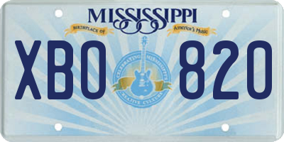 MS license plate XBO820