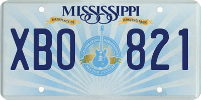 MS license plate XBO821