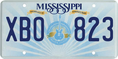 MS license plate XBO823