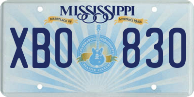 MS license plate XBO830
